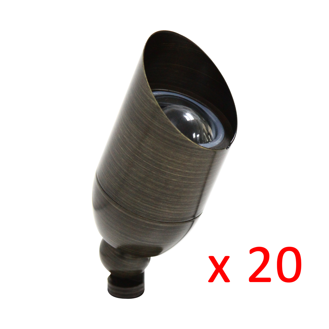 Outdoor Landscape Lighting LED 12V Low Voltage RAL8101S x20 Package Brass Accent Light Low Voltage LED Outdoor Landscape Spotlight [FINAL SALE]