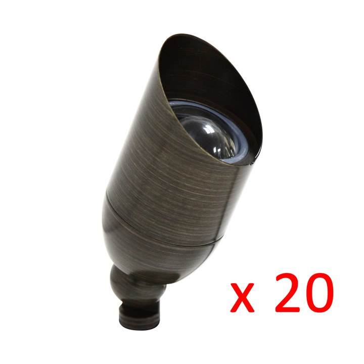 Outdoor Landscape Lighting LED 12V Low Voltage RAL8101S x20 Package Brass Accent Light Low Voltage LED Outdoor Landscape Spotlight [FINAL SALE]