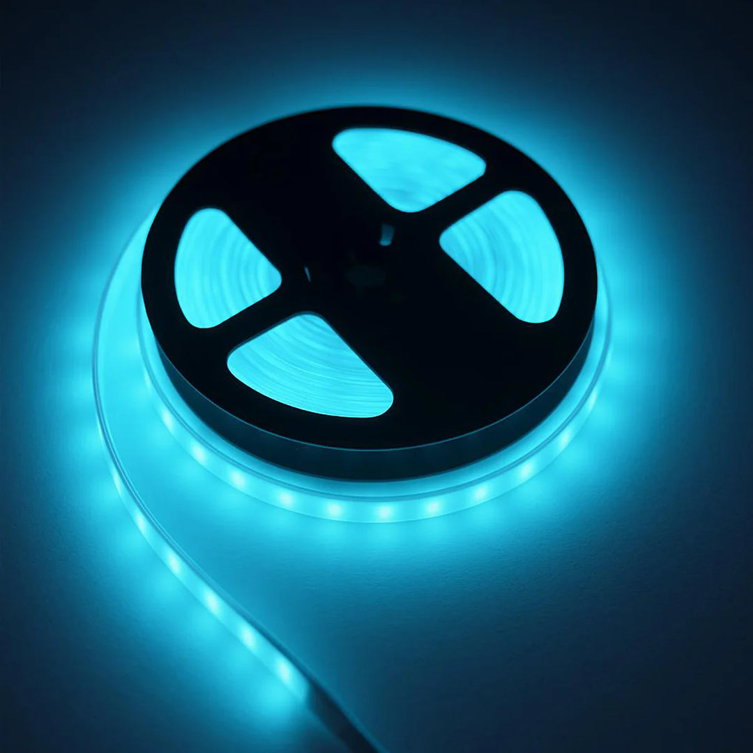 SLD09 Dotless Linear LED RGB CCT Color Changing and Tunable White 16.4ft (5M) 12mm 4.5W/ft DC24V Low Voltage COB Strip Lights IP20 Tape Light