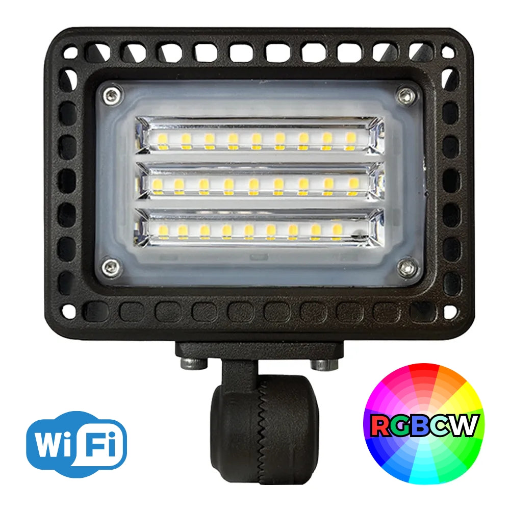 FLARGBCW20 12V Low Voltage 20W RGBCW Outdoor LED Landscape Lighting Bronze Aluminum  Floodlight