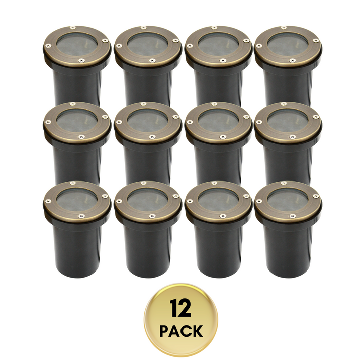 RGL8800 12x Package Cast Brass Bronze Low Voltage Round LED In-Ground Well Light IP65 Waterproof