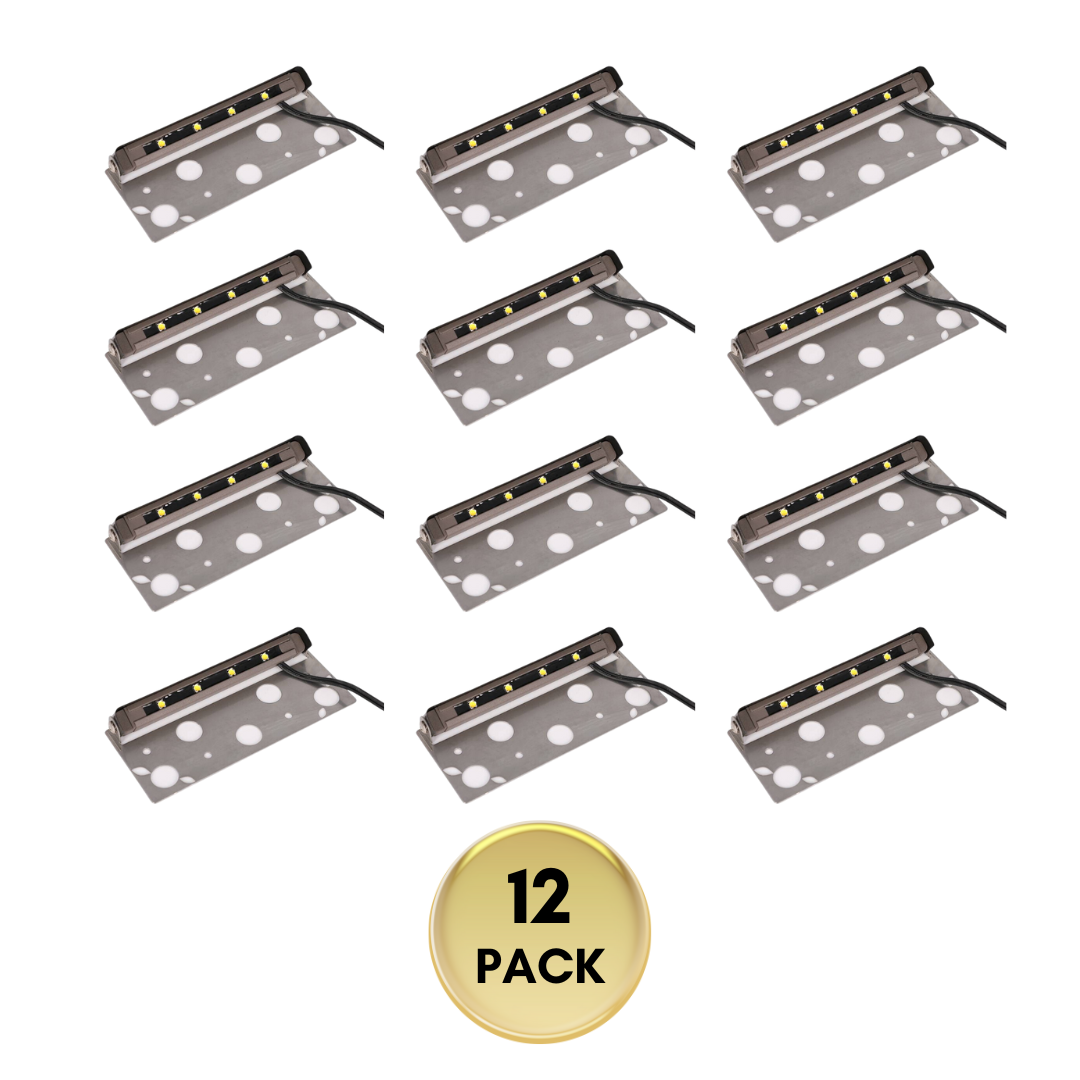RHL8501R x12 Package Low Voltage Bronze 2700K Hardscape Paver Light Retaining Wall LED Step Lighting