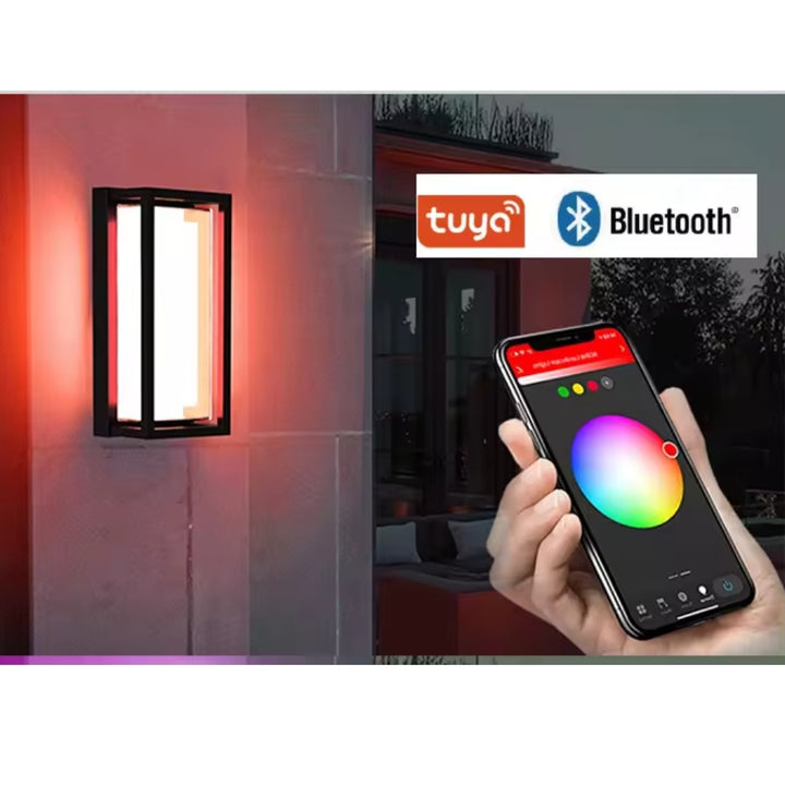 Outdoor Landscape Lighting LED 12V Low Voltage SCA01-14 Integrated LED 22W RGBCW Wi-Fi and Bluetooth Control 14″x6.2″x4.9″ 12V Low Voltage Aluminum Wall Sconce Lighting IP65 Waterproof