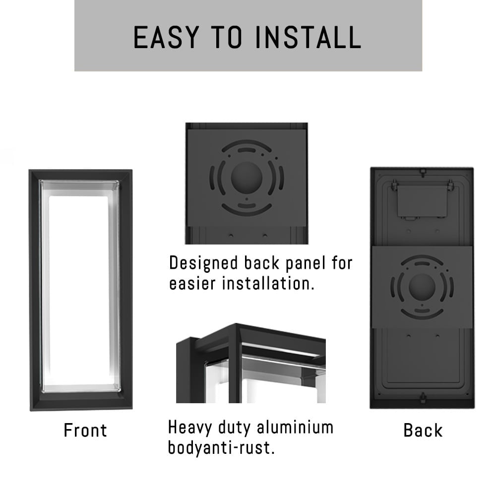 Outdoor Landscape Lighting LED 12V Low Voltage SCA01-14 Integrated LED 22W RGBCW Wi-Fi and Bluetooth Control 14″x6.2″x4.9″ 12V Low Voltage Aluminum Wall Sconce Lighting IP65 Waterproof