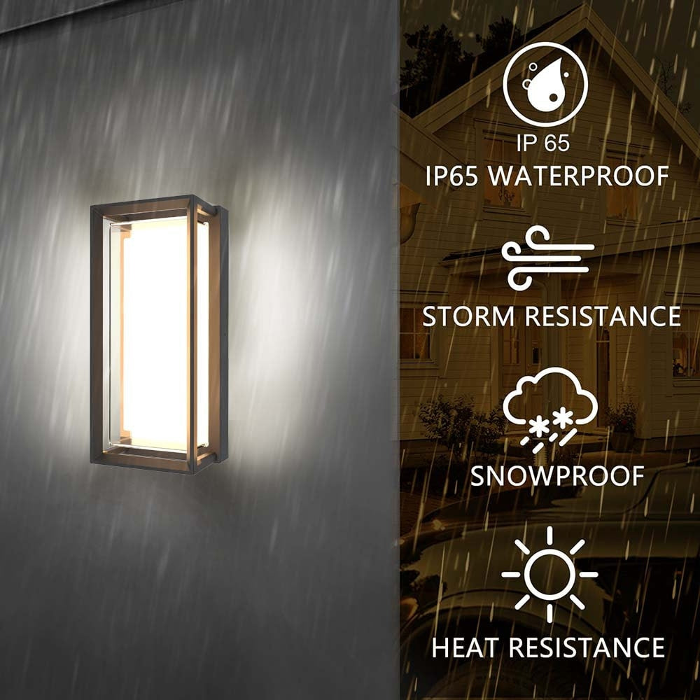 Outdoor Landscape Lighting LED 12V Low Voltage SCA01-14 Integrated LED 22W RGBCW Wi-Fi and Bluetooth Control 14″x6.2″x4.9″ 12V Low Voltage Aluminum Wall Sconce Lighting IP65 Waterproof