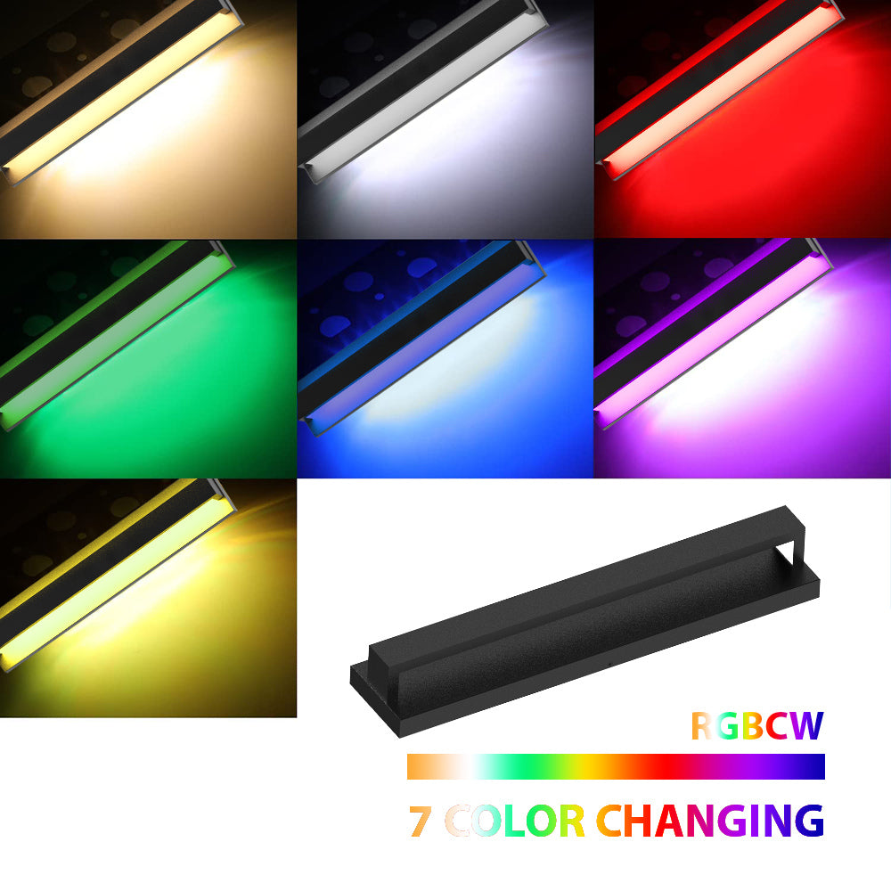 Outdoor Landscape Lighting LED 12V Low Voltage SCA02-24 Integrated LED 24W RGBCW Wi-Fi and Bluetooth Control 24″x4.9″x3.5″ 12V Low Voltage Aluminum Wall Sconce Lighting IP65 Waterproof