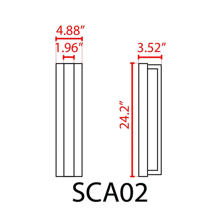 Outdoor Landscape Lighting LED 12V Low Voltage SCA02-24 Integrated LED 24W RGBCW Wi-Fi and Bluetooth Control 24″x4.9″x3.5″ 12V Low Voltage Aluminum Wall Sconce Lighting IP65 Waterproof