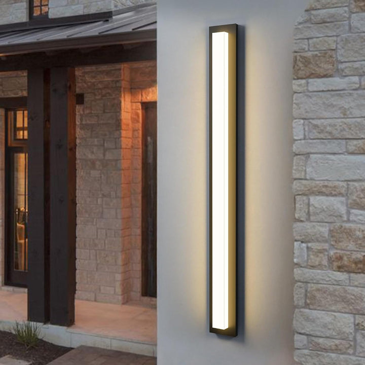 Outdoor Landscape Lighting LED 12V Low Voltage SCH17 1-Pack LED 39.4 Inch Rectangular Modern Outdoor Wall Sconce Light 2500LM, 2900K Aluminum and Acrylic Integrated LED 46W Line Voltage 110V AC IP65