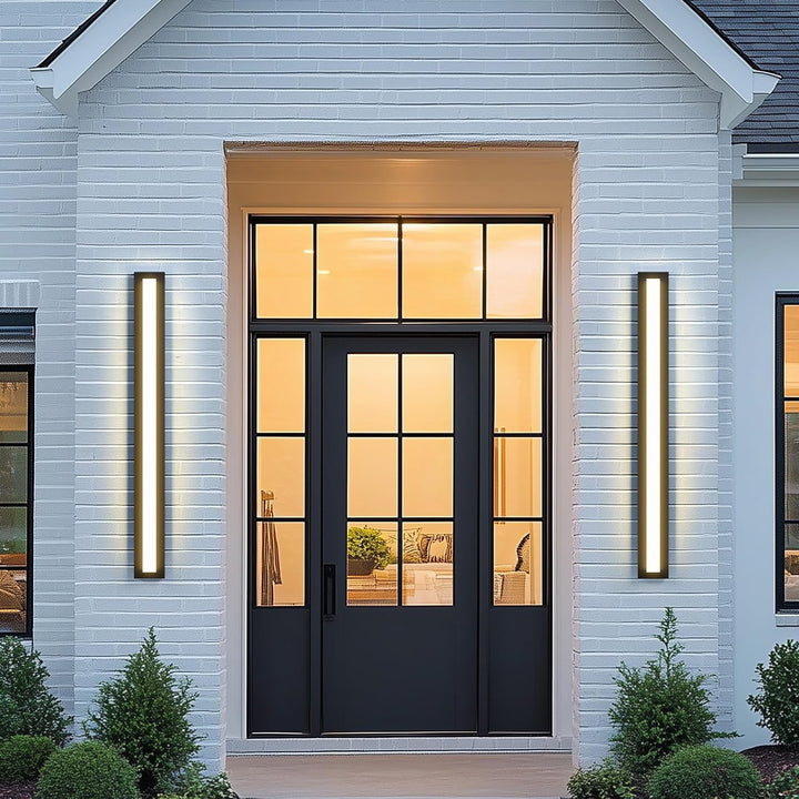 Outdoor Landscape Lighting LED 12V Low Voltage SCH17 1-Pack LED 39.4 Inch Rectangular Modern Outdoor Wall Sconce Light 2500LM, 2900K Aluminum and Acrylic Integrated LED 46W Line Voltage 110V AC IP65