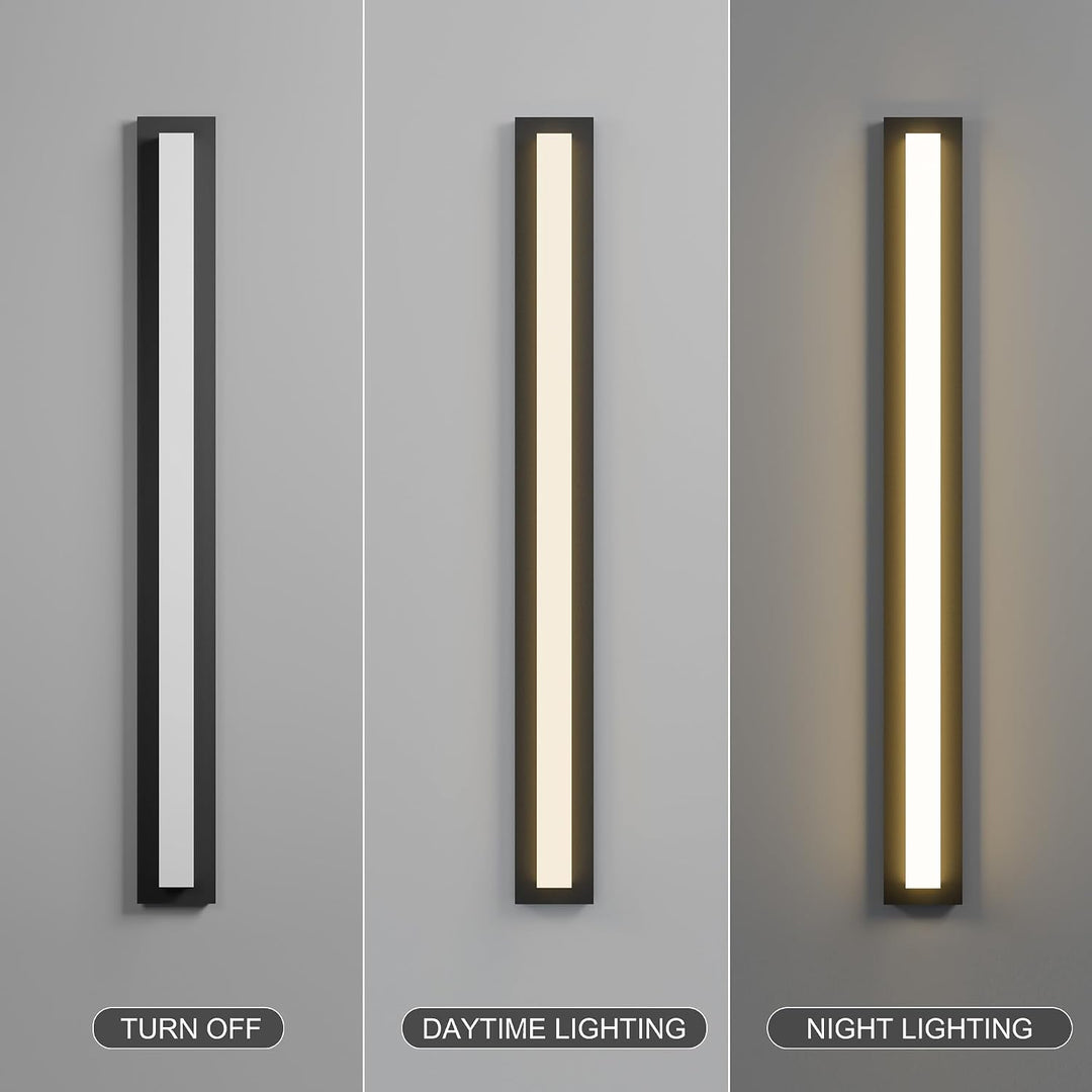 Outdoor Landscape Lighting LED 12V Low Voltage SCH17 1-Pack LED 39.4 Inch Rectangular Modern Outdoor Wall Sconce Light 2500LM, 2900K Aluminum and Acrylic Integrated LED 46W Line Voltage 110V AC IP65