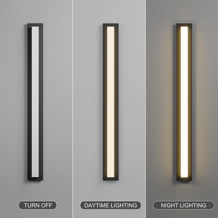 Outdoor Landscape Lighting LED 12V Low Voltage SCH17 1-Pack LED 39.4 Inch Rectangular Modern Outdoor Wall Sconce Light 2500LM, 2900K Aluminum and Acrylic Integrated LED 46W Line Voltage 110V AC IP65