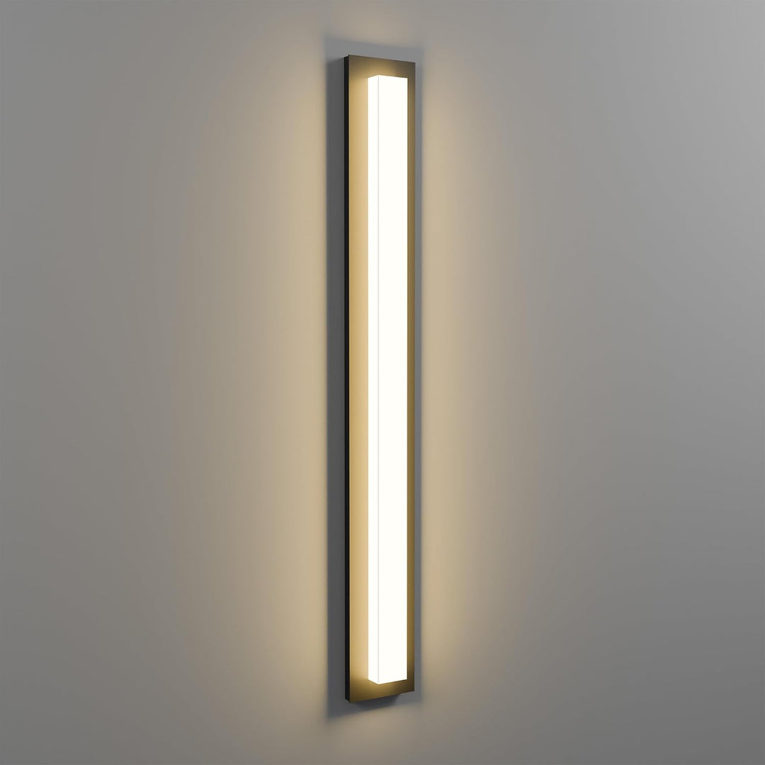 Outdoor Landscape Lighting LED 12V Low Voltage SCH17 1-Pack LED 39.4 Inch Rectangular Modern Outdoor Wall Sconce Light 2500LM, 2900K Aluminum and Acrylic Integrated LED 46W Line Voltage 110V AC IP65