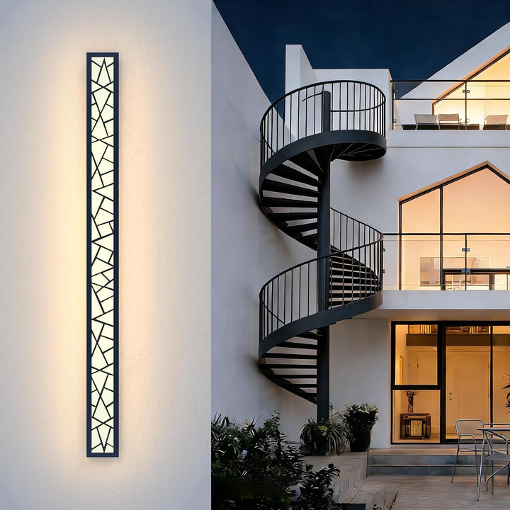 Outdoor Landscape Lighting LED 12V Low Voltage SCH18 1-Pack LED 39.4 Inch Rectangular Modern Outdoor Wall Sconce Light 32W 3200LM 3000K Aluminum and Acrylic Integrated LED Line Voltage 110V AC IP67