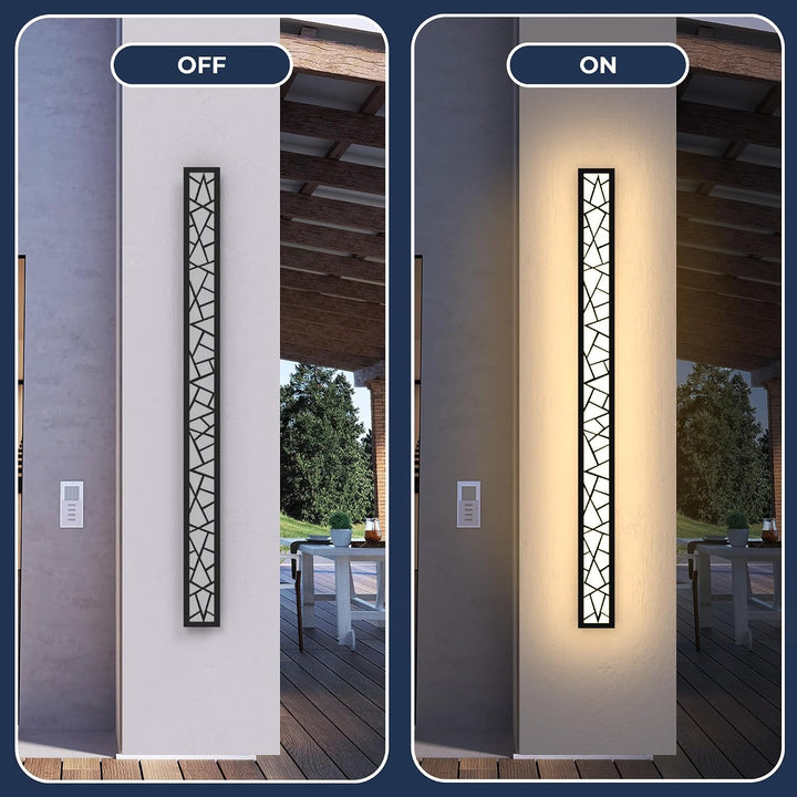 Outdoor Landscape Lighting LED 12V Low Voltage SCH18 1-Pack LED 39.4 Inch Rectangular Modern Outdoor Wall Sconce Light 32W 3200LM 3000K Aluminum and Acrylic Integrated LED Line Voltage 110V AC IP67