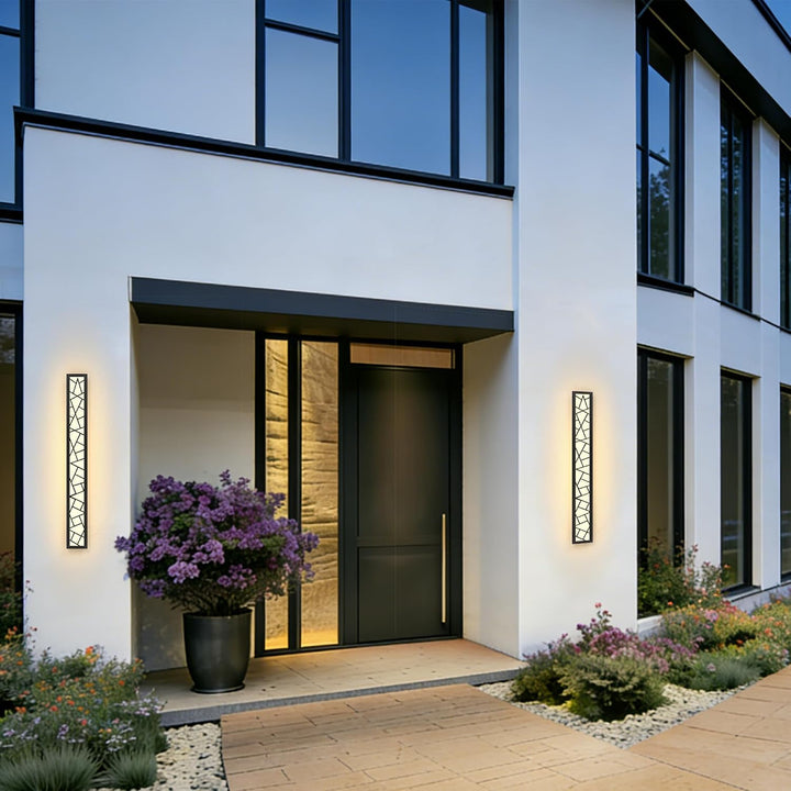 Outdoor Landscape Lighting LED 12V Low Voltage SCH18 1-Pack LED 39.4 Inch Rectangular Modern Outdoor Wall Sconce Light 32W 3200LM 3000K Aluminum and Acrylic Integrated LED Line Voltage 110V AC IP67