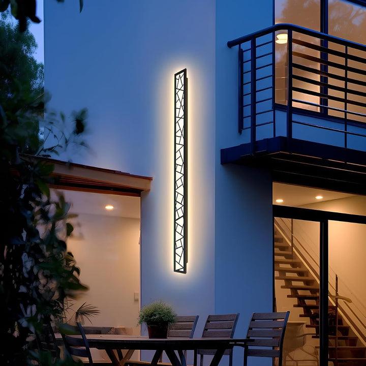 Outdoor Landscape Lighting LED 12V Low Voltage SCH18 1-Pack LED 39.4 Inch Rectangular Modern Outdoor Wall Sconce Light 32W 3200LM 3000K Aluminum and Acrylic Integrated LED Line Voltage 110V AC IP67