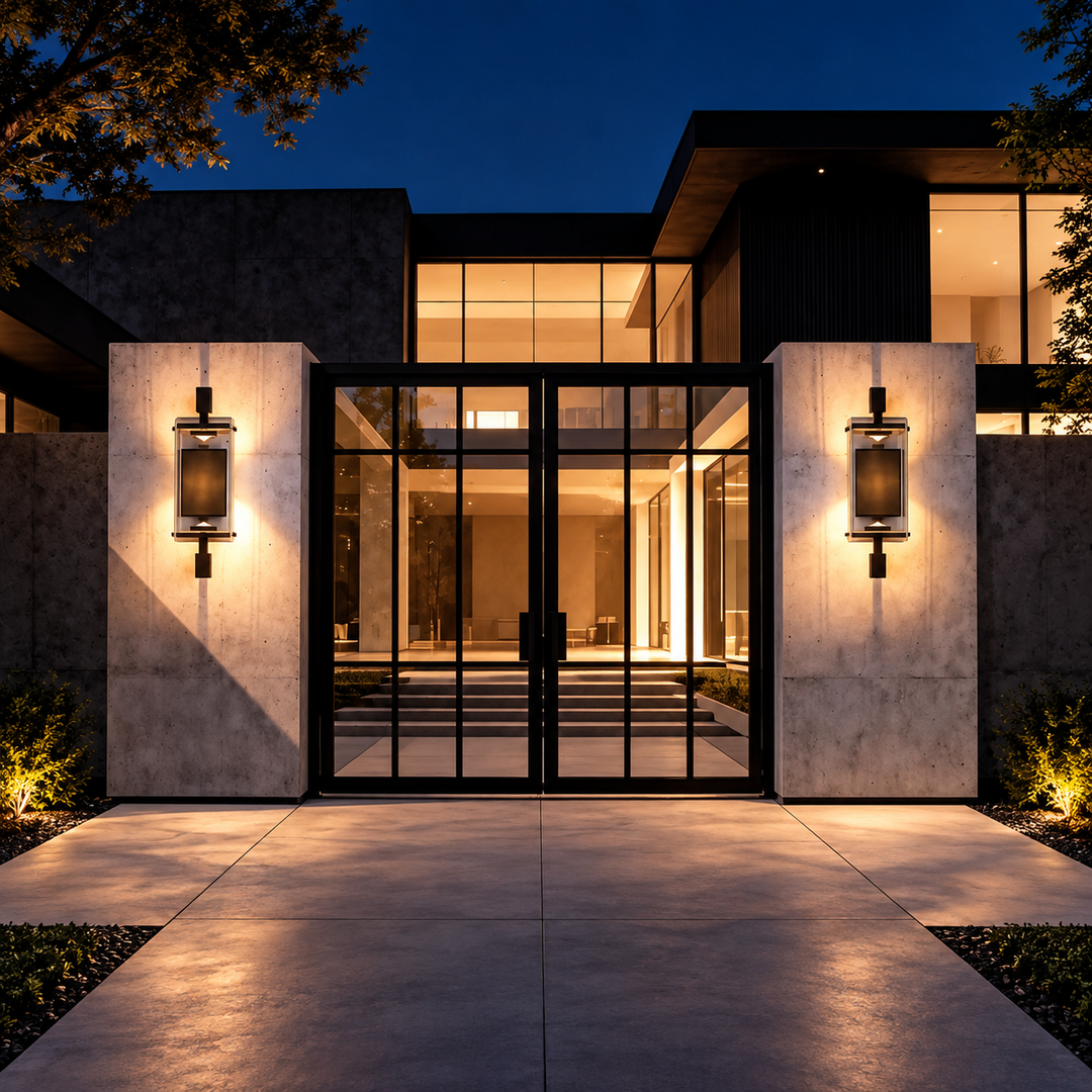 Outdoor Landscape Lighting LED 12V Low Voltage SCH22 Clear Tempered Glass Outdoor Wall Sconce Light 120V Line Voltage