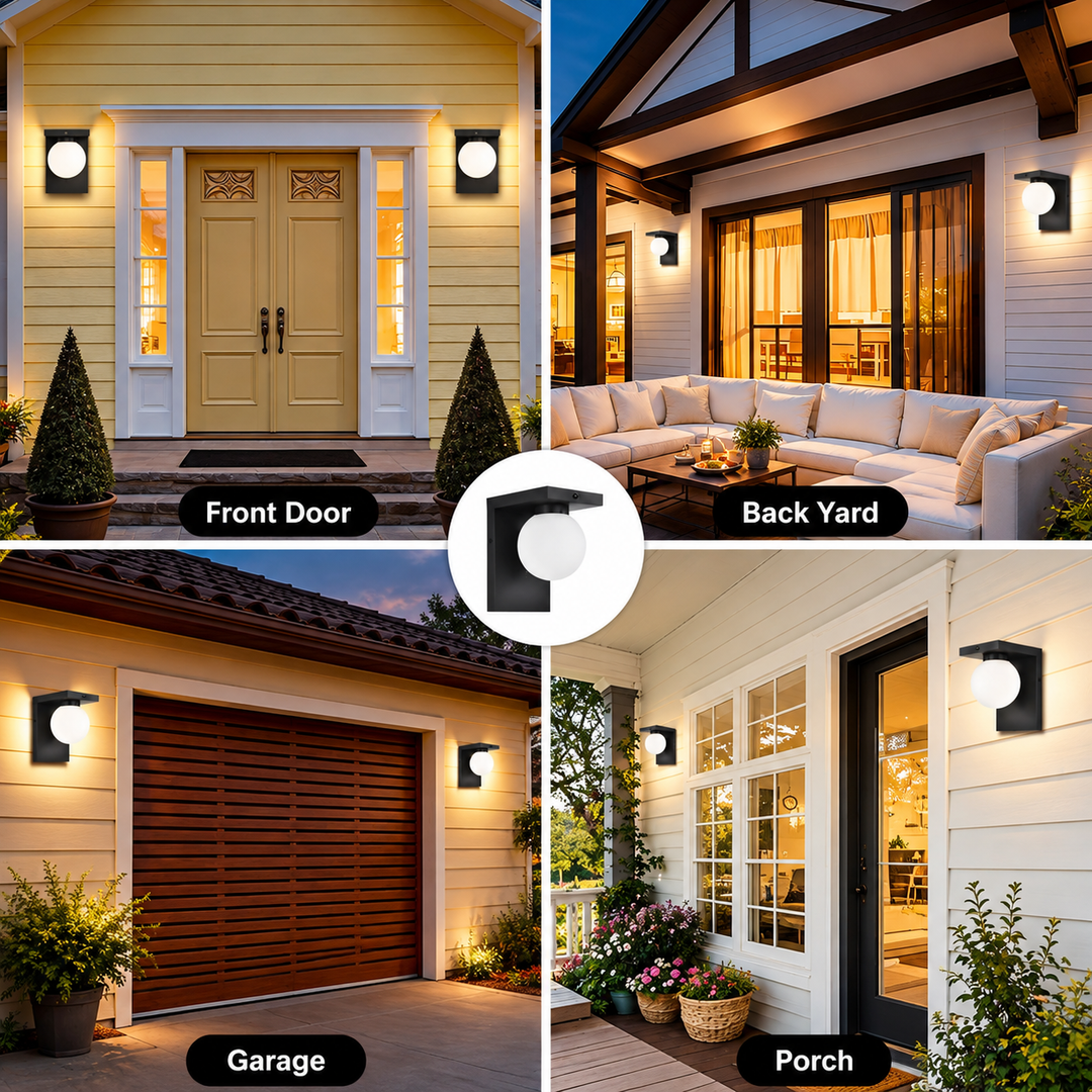 Outdoor Landscape Lighting LED 12V Low Voltage SCH23MS 12W 1100LM 3000K Motion Sensor Frosted Glass Globe Wall Sconce Light 120V Line Voltage
