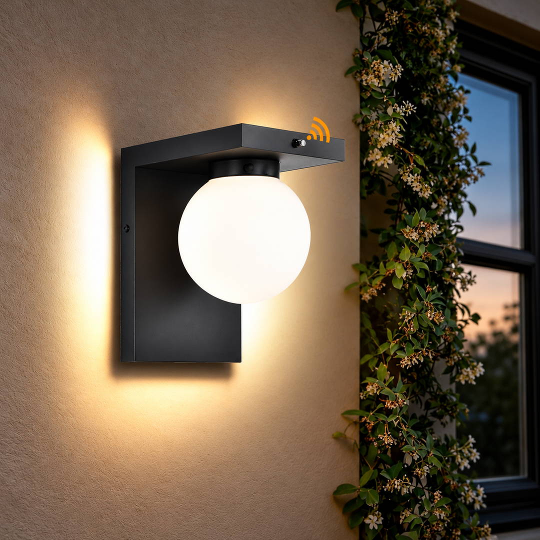 Outdoor Landscape Lighting LED 12V Low Voltage SCH23PC 12W 1100LM 3000K Dusk-to-Dawn Frosted Glass Globe Wall Sconce Light 120V Line Voltage