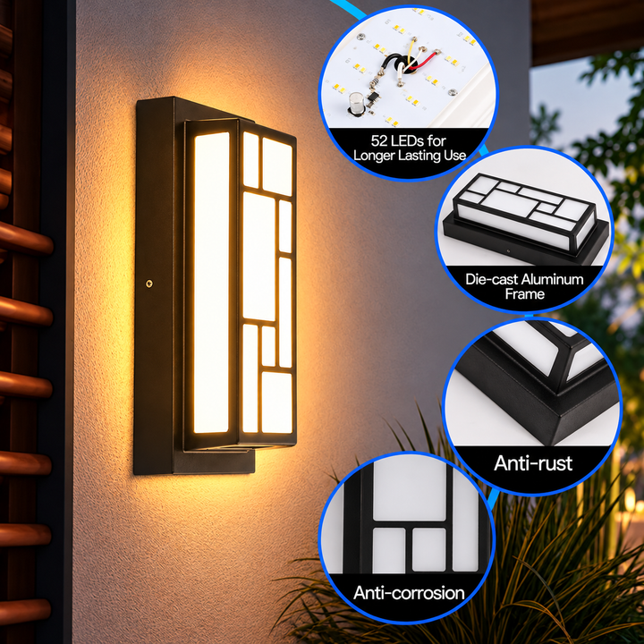 Outdoor Landscape Lighting LED 12V Low Voltage SCH24 6W 5CCT Outdoor Aluminum Frame 12.91" x 5.63" x 3.66" Wall Sconce Light 120V Line Voltage