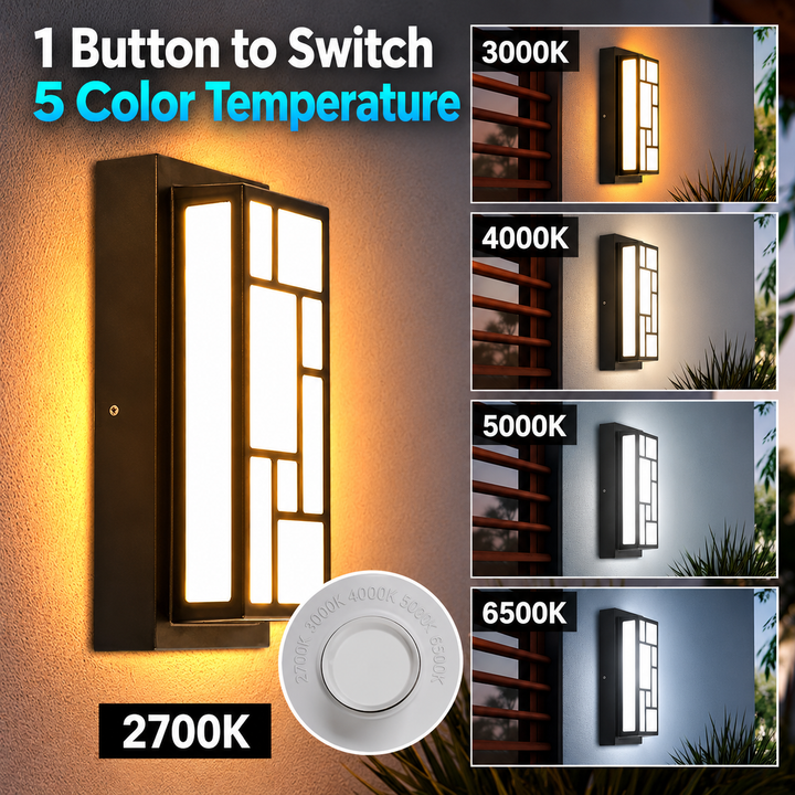 Outdoor Landscape Lighting LED 12V Low Voltage SCH24 6W 5CCT Outdoor Aluminum Frame 12.91" x 5.63" x 3.66" Wall Sconce Light 120V Line Voltage