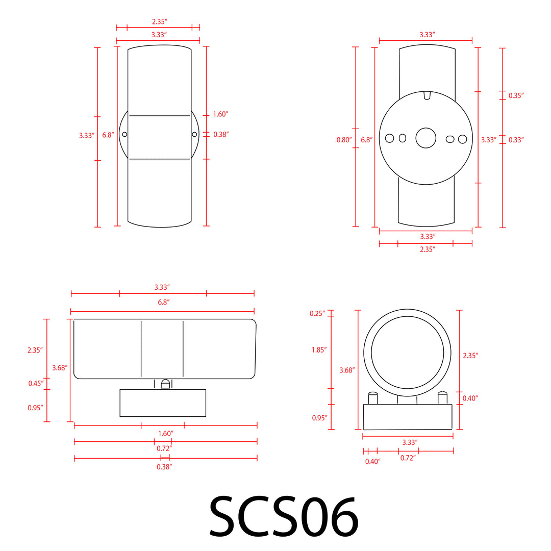 SCS06 Stainless Steel Sconce Light | Lamp Ready 12V Low Voltage Landscape Light