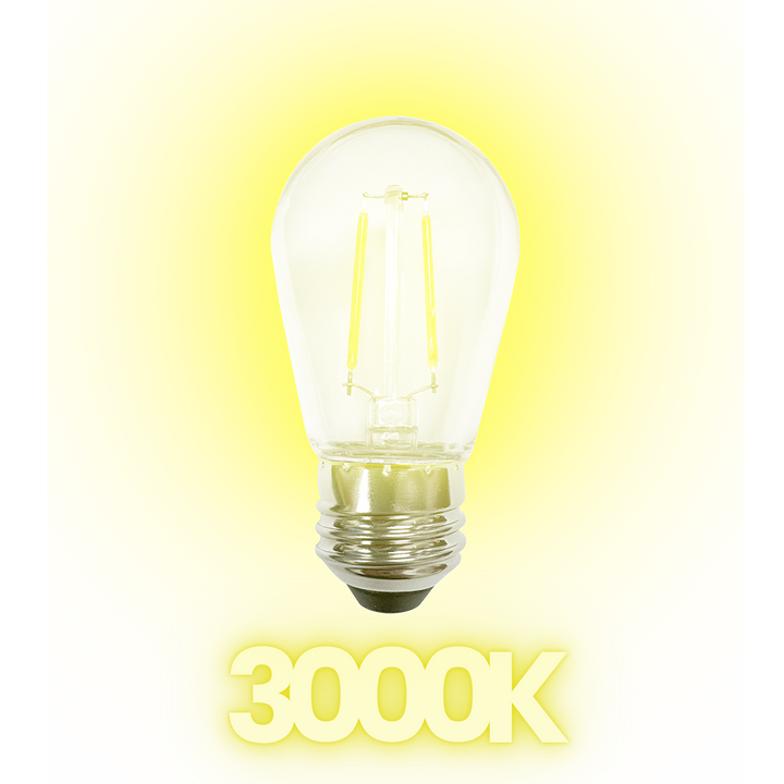 Outdoor Landscape Lighting LED 12V Low Voltage SL101 Replacement Light Bulbs 2W LED S14 E26 12V Low Voltage Edison Style for Bistro String Lights Warm White 3000K
