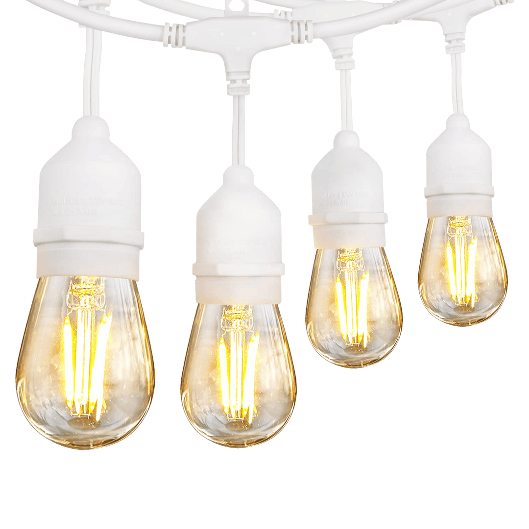 SL101 LED Low Voltage Bistro String Lights 48 FT Outdoor Weatherproof 12V Edison Bulbs