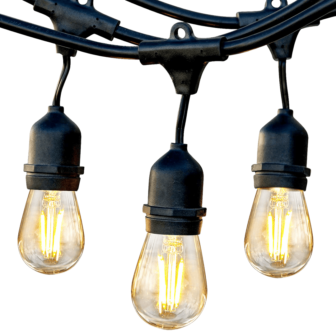 SL101 LED Low Voltage Bistro String Lights 48 FT Outdoor Weatherproof 12V Edison Bulbs