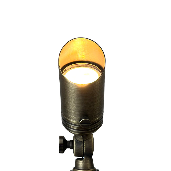 Outdoor Landscape Lighting LED 12V Low Voltage SPB02 4x/8x/12x Package 12V Low Voltage Small Directional Bullet Brass Spotlight Outdoor Landscape Lighting 2W 3000K Bulb