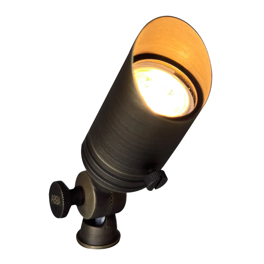 Outdoor Landscape Lighting LED 12V Low Voltage SPB02 4x/8x/12x Package 12V Low Voltage Small Directional Bullet Brass Spotlight Outdoor Landscape Lighting 2W 3000K Bulb