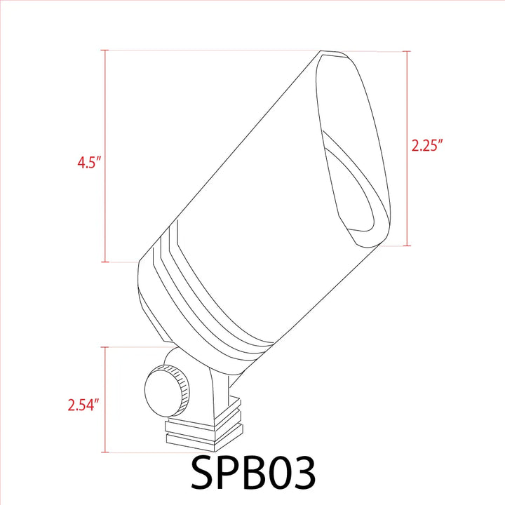 SPB03 Cast Brass Spot Light | Lamp Ready Low Voltage Landscape Light