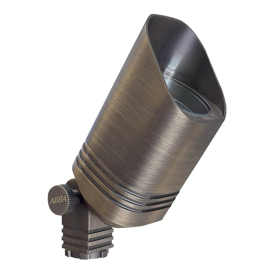 Outdoor Landscape Lighting LED 12V Low Voltage SPB03 Cast Brass Spot Light | Lamp Ready 12V Low Voltage Landscape Light Natural Brass