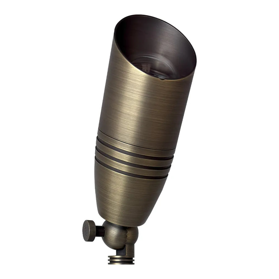Outdoor Landscape Lighting LED 12V Low Voltage SPB06 Cast Brass Spotlight | Lamp Ready 12V Low Voltage Landscape Light Natural Brass