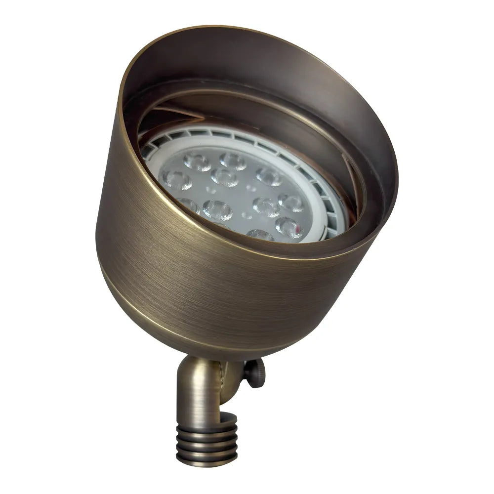SPB07 Cast Brass Flood Light | Lamp Ready 12V Low Voltage Landscape Light