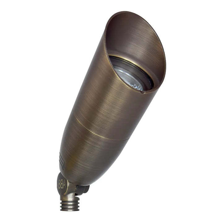 Outdoor Landscape Lighting LED 12V Low Voltage SPB13 3W-12W Adjustable Integrated LED 12V Low Voltage Outdoor Landscape Lighting Bullet Style Brass Spotlight Natural Brass