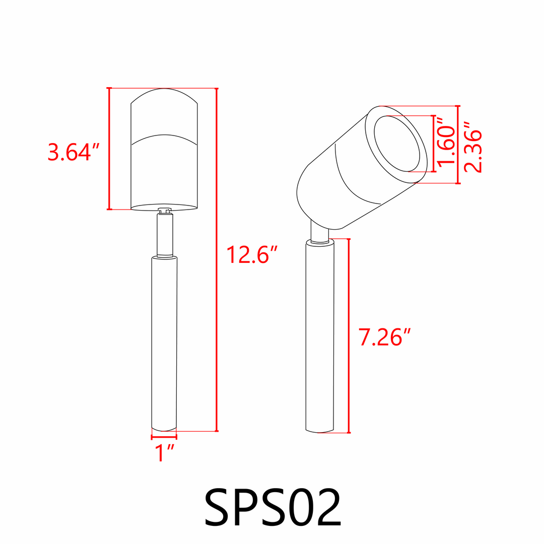 SPS02 4x/8x/12x Package 12V Low Voltage LED Stainless Steel Spotlight Adjustable Up Lighting Fixtures with 5W 3000K Bulb