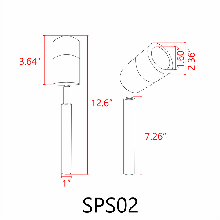 SPS02 4x/8x/12x Package 12V Low Voltage LED Stainless Steel Spotlight Adjustable Up Lighting Fixtures with 5W 3000K Bulb