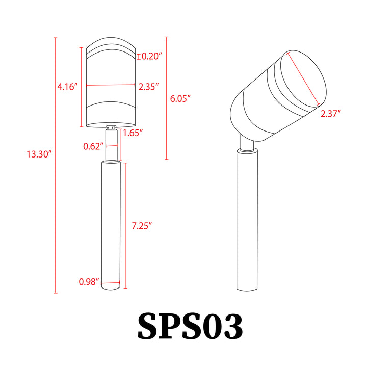 SPS03 Stainless Steel Spot Light | Lamp Ready Low Voltage Landscape Light