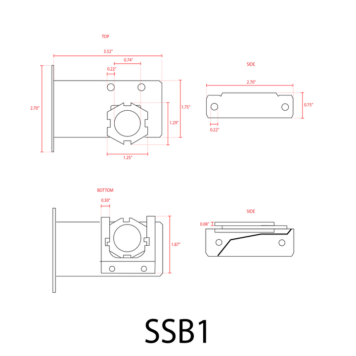 SSB1 Gutter Mount Stainless Steel Bracket for Landscape Lighting Fixture