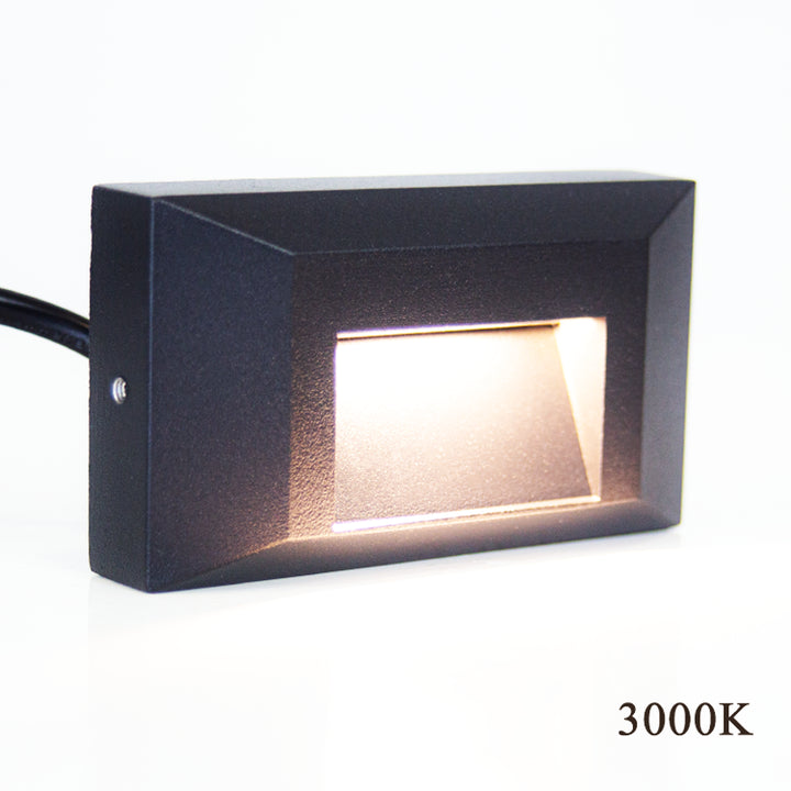 STA03 4W Luz de plataforma o paso rectangular de aluminio fundido de bajo voltaje para montaje en superficie LED