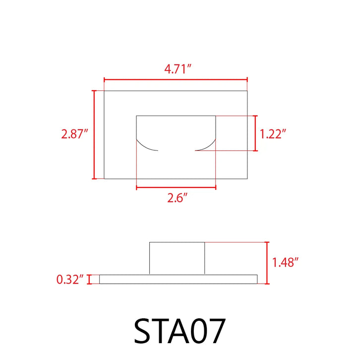 STA07 4x/8x/12x Package 3W 12V Low Voltage 3CCT Rectangular Waterproof Horizontal LED Aluminum Stairs Step Light Fixture