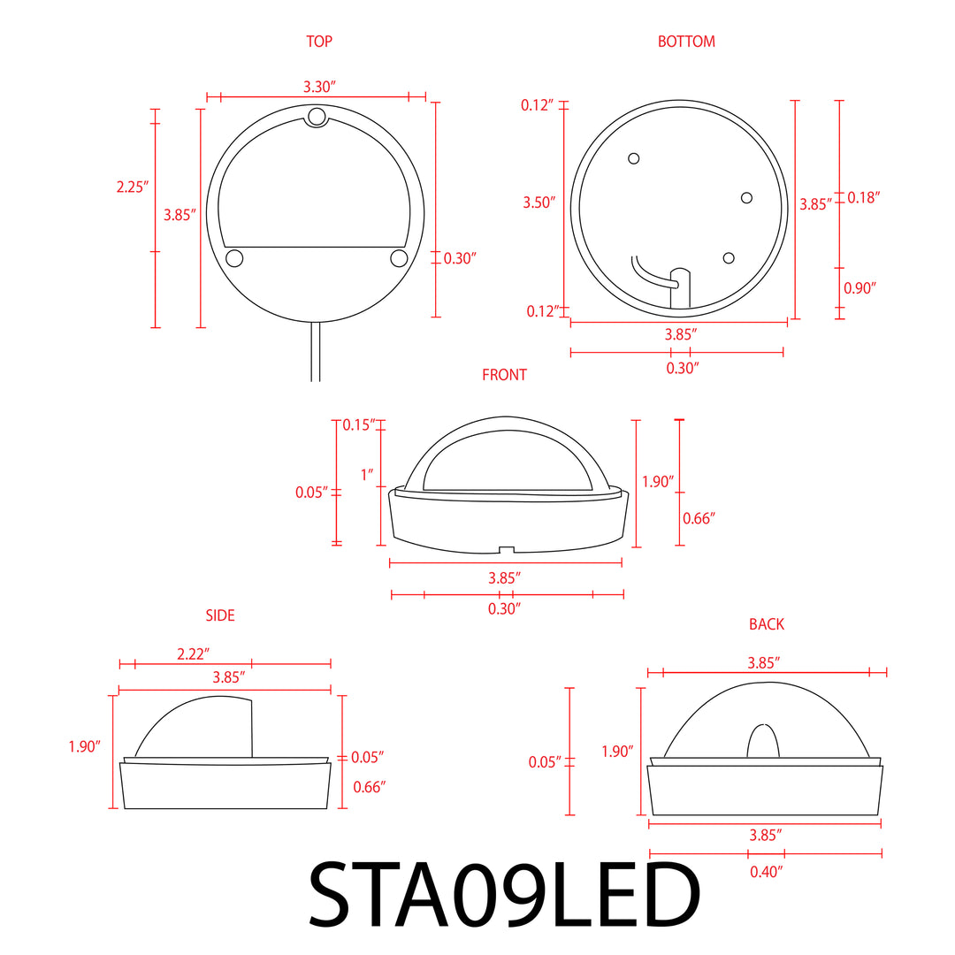 STA09 4x/8x/12x Package 3W Integrated LED Round Aluminum Deck Light Surface Mount Low Voltage Landscape Lighting 3000K or 5000K