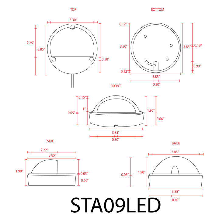 STA09 4x/8x/12x Package 3W Integrated LED Round Aluminum Deck Light Surface Mount Low Voltage Landscape Lighting 3000K or 5000K