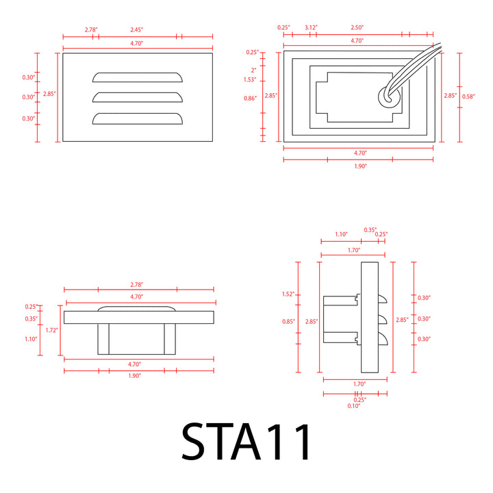 STA11 Cast Aluminum Step Light | 3.5W 3000K Warm White Integrated LED Low Voltage Landscape Light