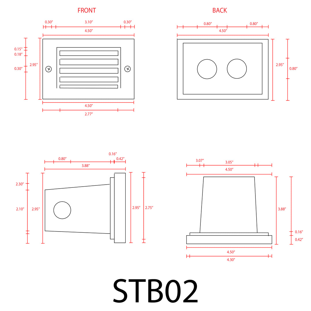 STB02 Cast Brass Step Light | Lamp Ready Low Voltage Landscape Light