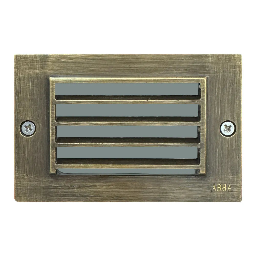 STB02 4x/8x/12x Package Louver Horizontal Waterproof LED Brass Brick Lights Edge Step Lighting 12V Low Voltage 3W 3000K Bulb