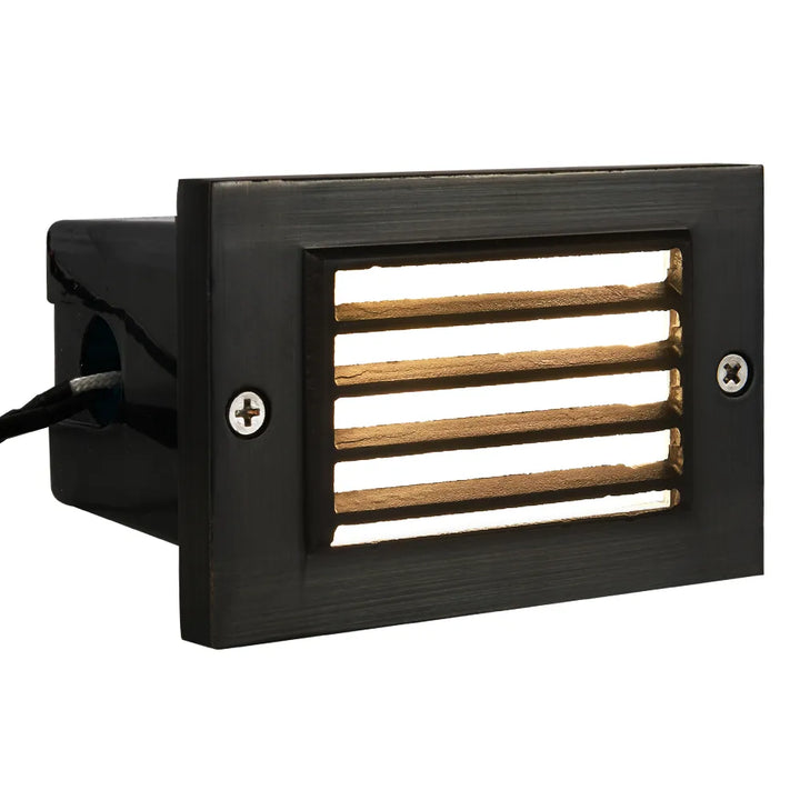 STB02 4x/8x/12x Package Louver Horizontal Waterproof LED Brass Brick Lights Edge Step Lighting 12V Low Voltage 3W 3000K Bulb