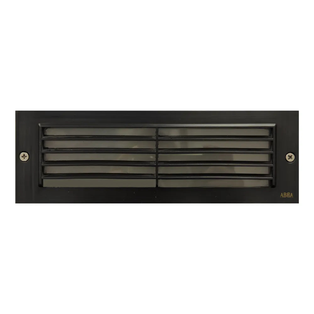 STB03 4x/8x/12x Package Louver Horizontal LED Brass Brick Lights Warm White Edge 12V Low Voltage Outdoor Step Light 3W 3000K Bulb