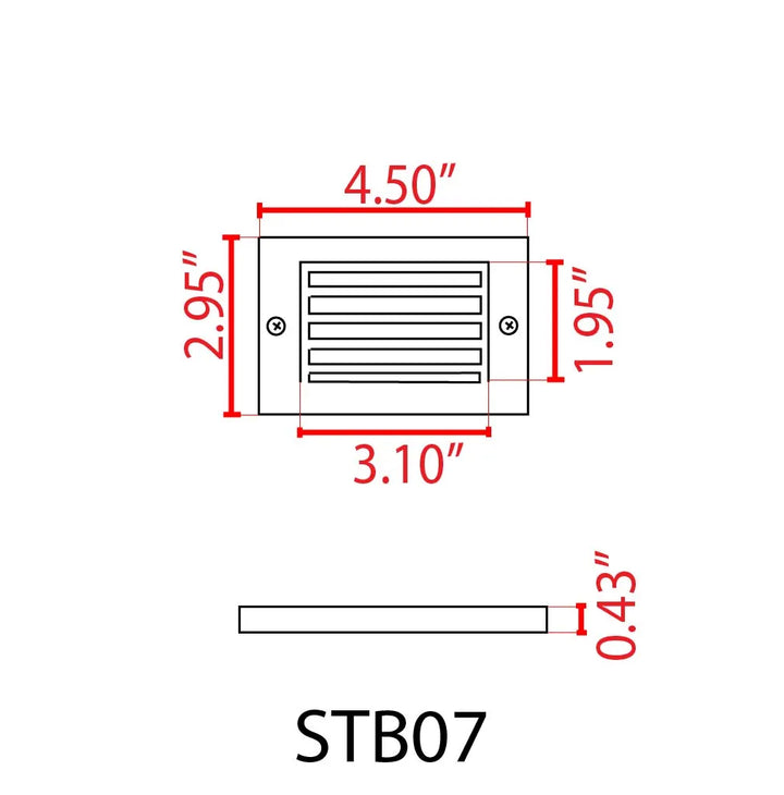 STB07 4x/8x/12x Package 2W LED Surface Mounted Horizontal Outdoor & Indoor Brass Step Light 12V Low Voltage